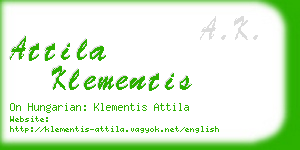 attila klementis business card